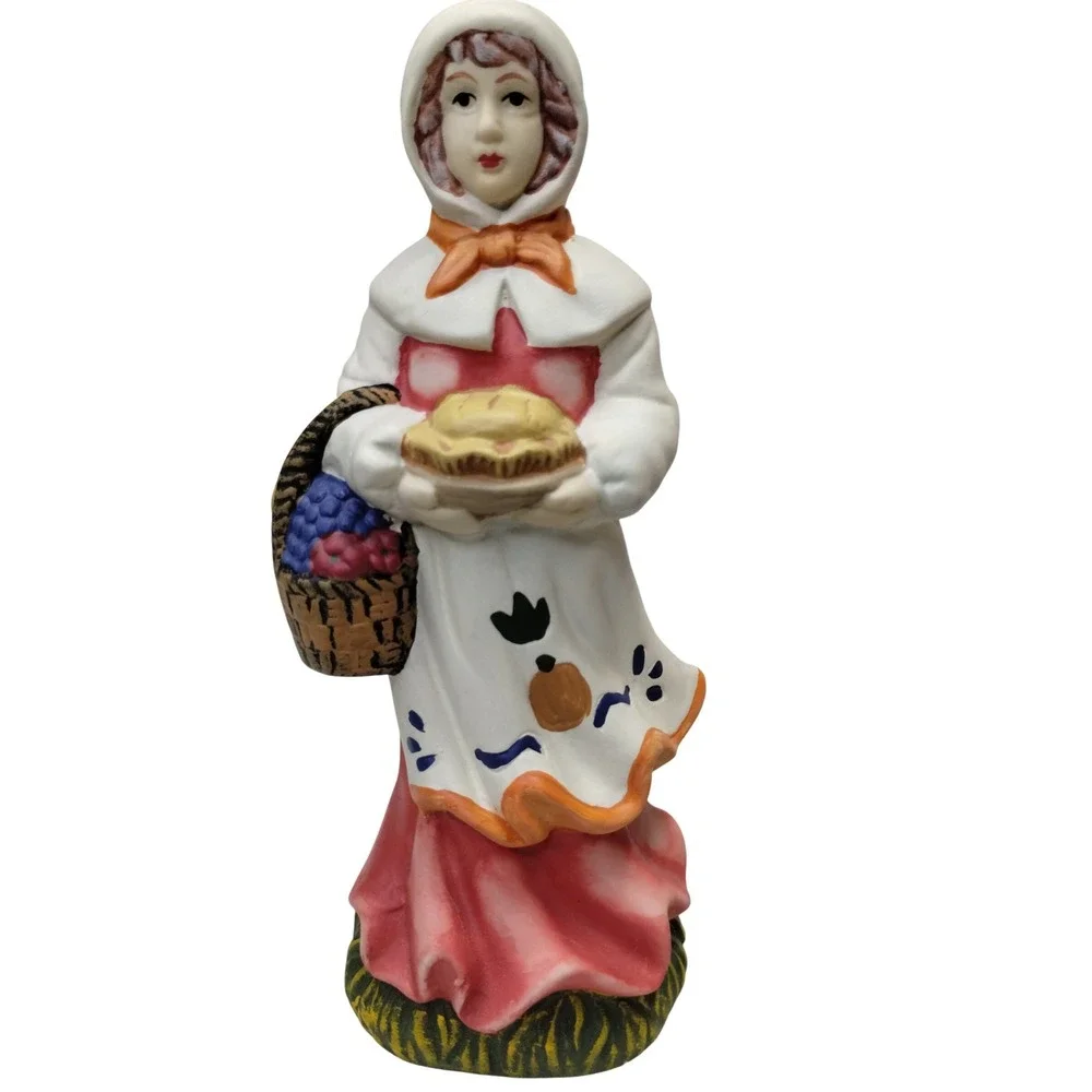 Thanksgiving Pilgrim Figurine Set Couple Harvest Fall‎ Farmhouse Holiday Decor